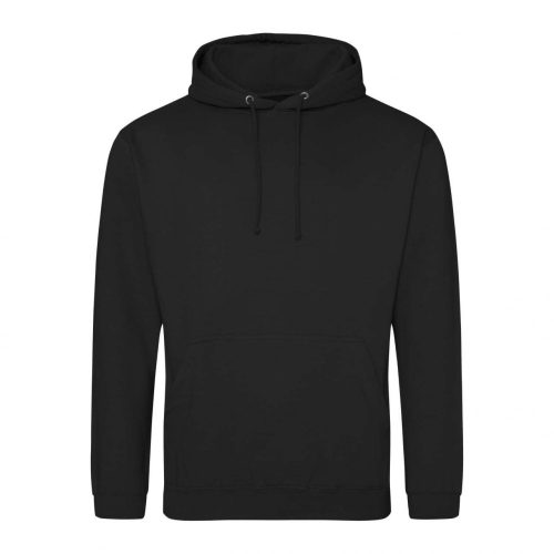 Just Hoods álló kapucnis pulóver, college hoodie, uniszex - fekete