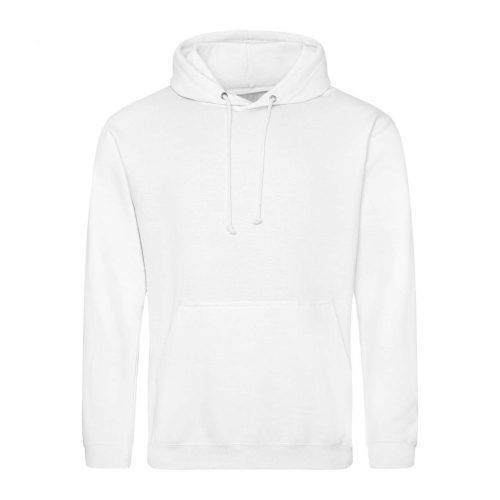Just Hoods álló kapucnis pulóver, college hoodie, uniszex - fehér