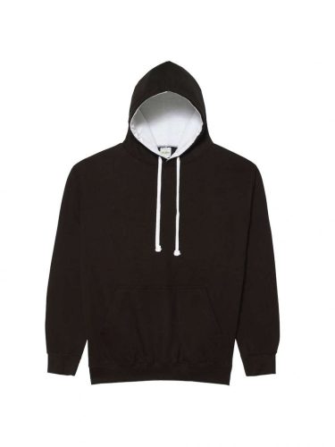 Just Hoods dupla kapucnis pulóver kétszínű kapucnival, uniszex - fekete/ fehér