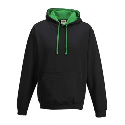 Just Hoods dupla kapucnis pulóver kétszínű kapucnival, uniszex - fekete/ zöld