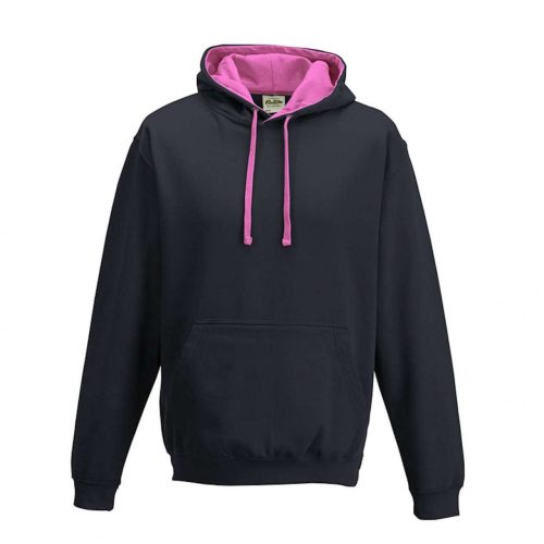Just Hoods dupla kapucnis pulóver kétszínű kapucnival, uniszex - oxford navy/ pink