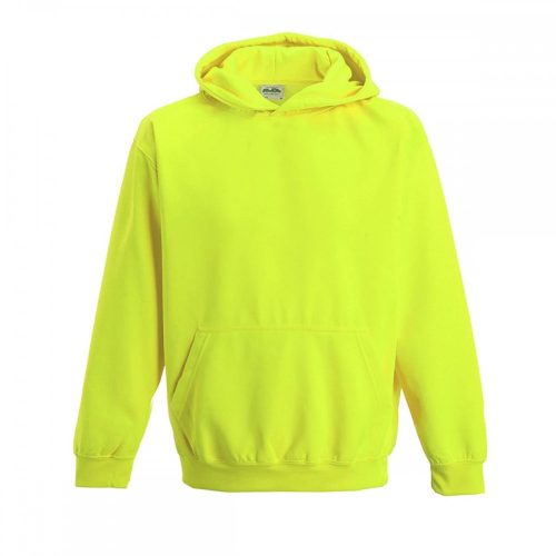 Just Hoods kapucnis gyerek pulóver vibráló neonszínekben, uniszex - neonsárga