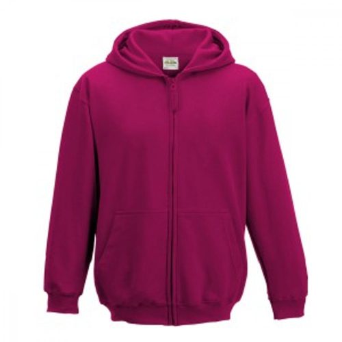 Just Hoods kapucnis cipzáros gyerek pulóver, uniszex - hot pink