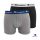 Champion Essential férfi pamut boxer csomag - Grey-Black - 2 db