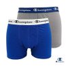 Champion Essential férfi pamut boxer csomag - Grey-Blue - 2 db