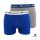 Champion Essential férfi pamut boxer csomag - Grey-Blue - 2 db