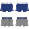 Champion Essential férfi pamut boxer csomag - Grey-Blue - 2 db