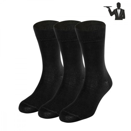 Dressa pamut gumi nélküli pincér zokni - fekete - 35-38 - 3 pár