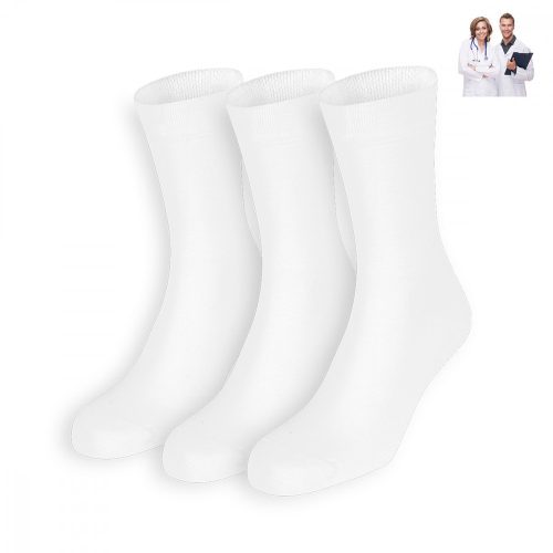 Dressa pamut gumi nélküli orvos zokni - fehér - 39-41 - 3 pár
