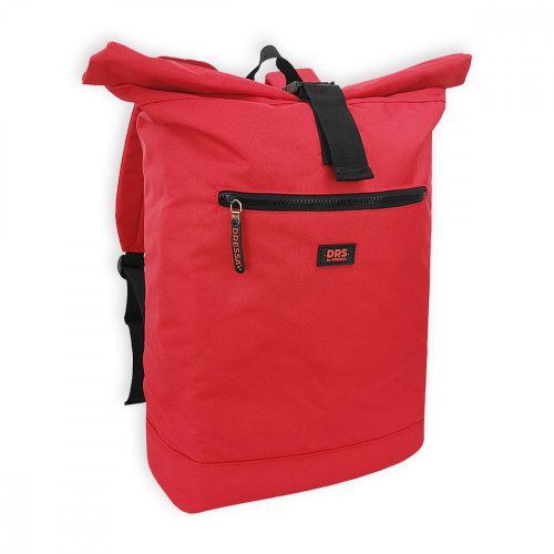 Dressa Rolltop Recycled laptoptartós csavart tetejű hátizsák - piros