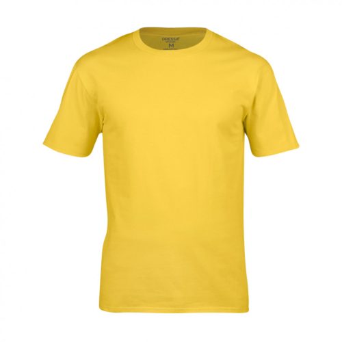 Dressa Work környakú rövid ujjú pamut póló - sárga