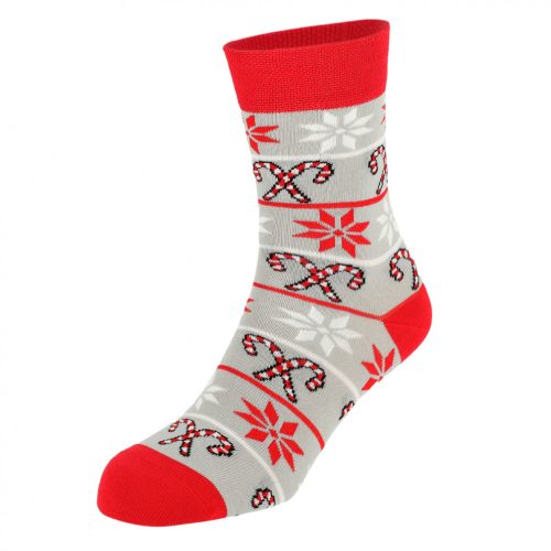 Dressa Xmas pamut karácsonyi nyalóka mintás zokni - szürke