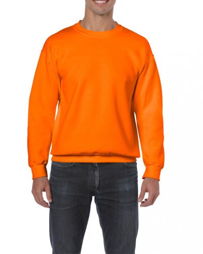 Gildan környakas pamut pulóver,  uniszex - UV narancs