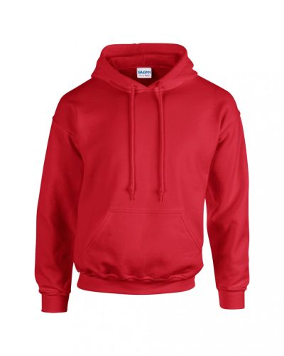 Gildan kapucnis hosszúujjú pulóver, uniszex - piros