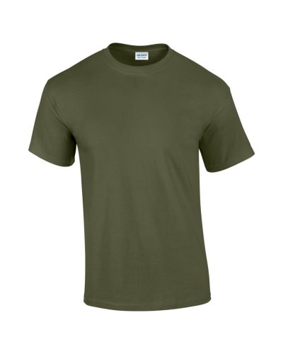 Gildan klasszikus környakas pamut póló, uniszex - military-zöld