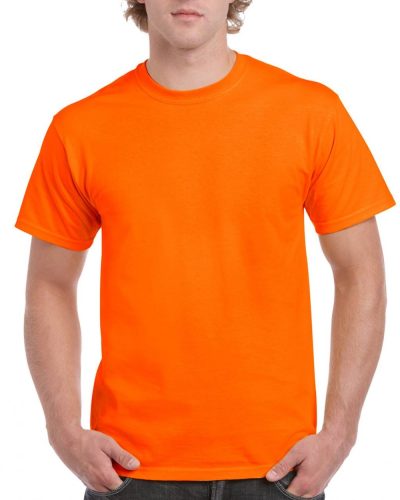 Gildan klasszikus környakas pamut póló, uniszex - UV narancs