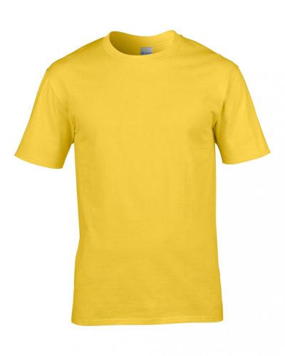 Gildan karcsúsított környakas pamut póló, uniszex - sárga, daisy