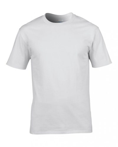 Gildan karcsúsított környakas pamut póló, uniszex - fehér