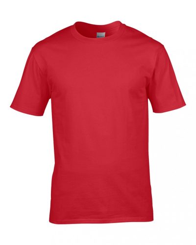 Gildan karcsúsított környakas pamut póló, uniszex - piros