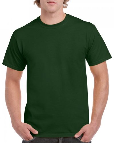 Gildan klasszikus környakas pamut póló, uniszex - erdőzöld