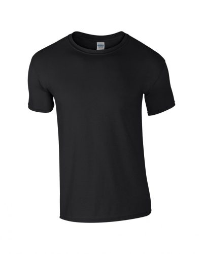 Gildan karcsúsított környakas pamut póló, uniszex - fekete