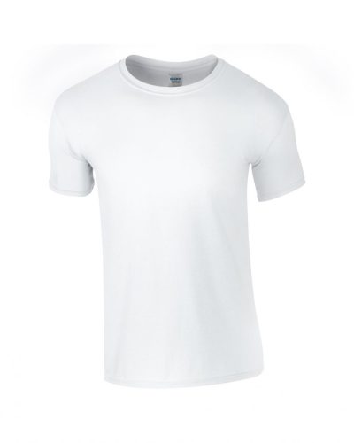 Gildan karcsúsított környakas pamut póló, uniszex - fehér