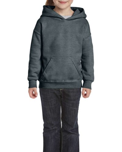 Gildan kapucnis gyerek pulóver, uniszex - sötétszürke