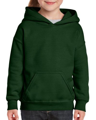 Gildan kapucnis gyerek pulóver, uniszex - mohazöld
