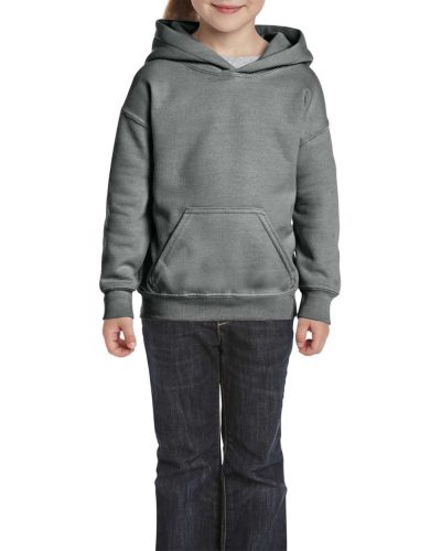 Gildan kapucnis gyerek pulóver, uniszex - grafitszürke