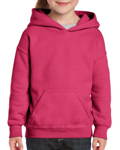 Gildan kapucnis gyerek pulóver, uniszex - sötét pink