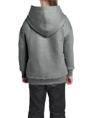 Gildan kapucnis hosszúujjú gyerek pulóver, uniszex - kőmosott grafitszürke