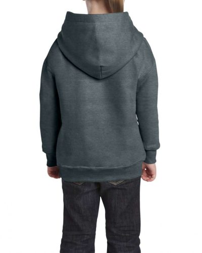 Gildan kapucnis hosszúujjú gyerek pulóver, uniszex - kőmosott szürke