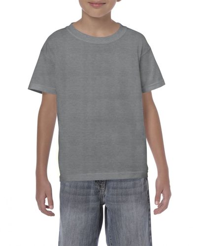Gildan környakas rövidujjú gyerek póló - grafitszürke