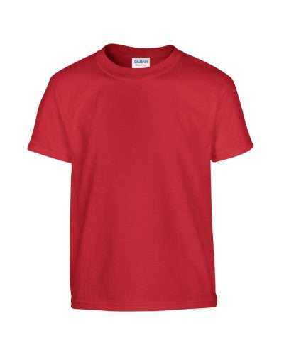 Gildan környakas rövidujjú gyerek póló - piros