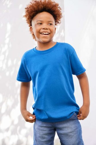 Gildan környakas rövidujjú gyerek póló - royal kék
