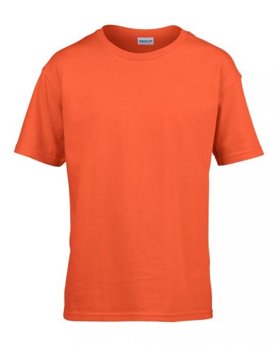 Gildan rövidujjú környakas gyermek pamut póló, uniszex - narancs