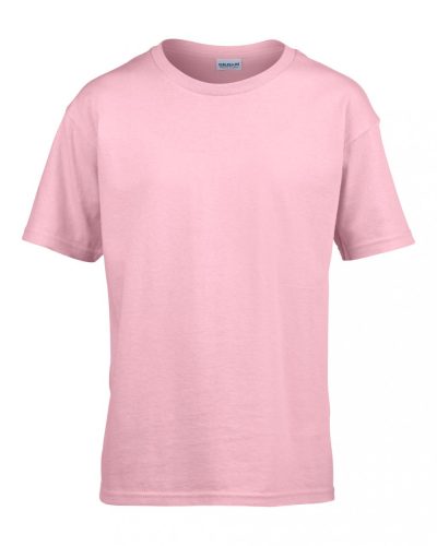 Gildan rövidujjú környakas gyermek pamut póló, uniszex - pink
