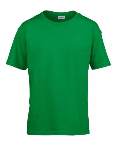 Gildan rövidujjú környakas gyermek pamut póló, uniszex - zöld %