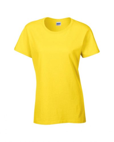 Gildan női pamut póló - sárga