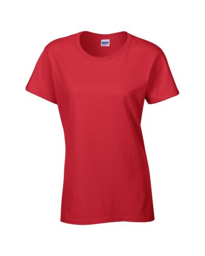 Gildan női pamut póló - piros
