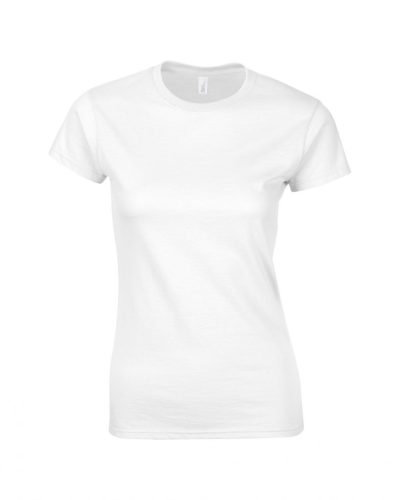 Gildan női testhez álló pamut póló - fehér