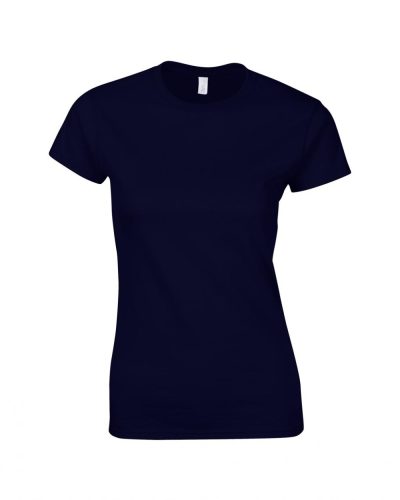 Gildan női testhez álló pamut póló - navy, sötétkék