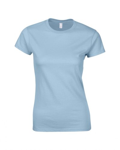 Gildan női testhez álló pamut póló - világoskék