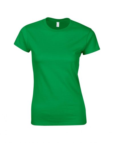 Gildan női testhez álló pamut póló - zöld