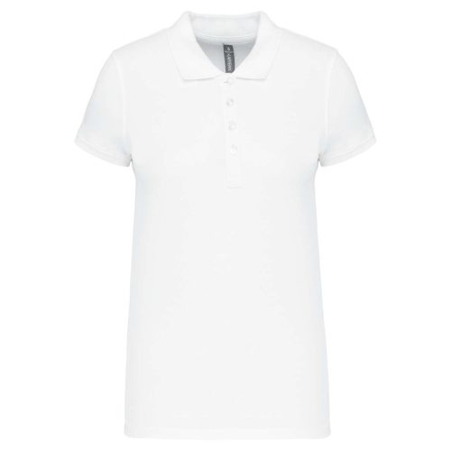Kariban rövidujjú női piké galléros póló - fehér