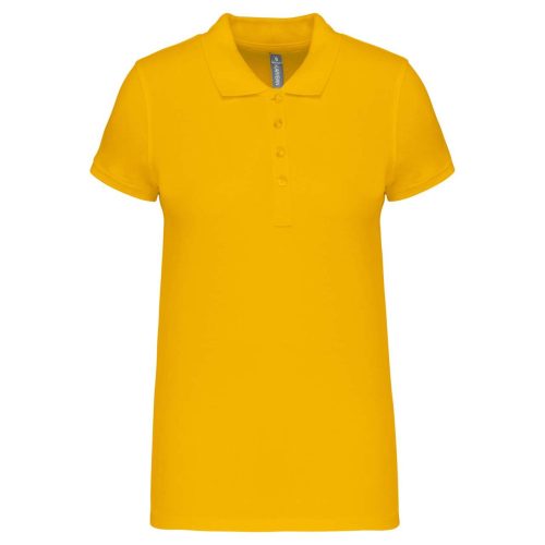 Kariban rövidujjú női piké galléros póló - sárga