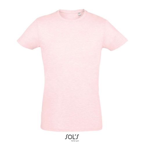 Sol's Regent fit férfi környakú testhezálló póló - melírozott pink