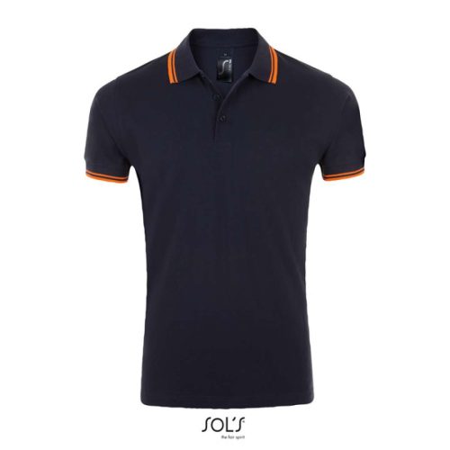 Sol's Pasadena férfi pólóing - navy/neon orange