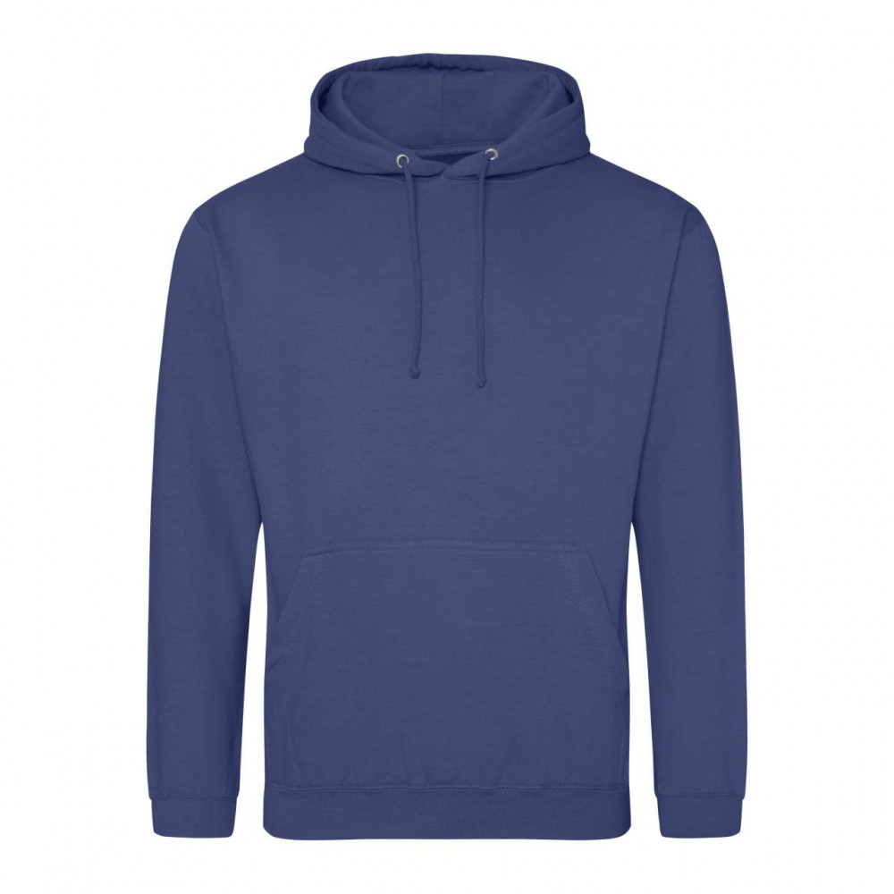 Just Hoods álló kapucnis pulóver, college hoodie, uniszex - denim kék