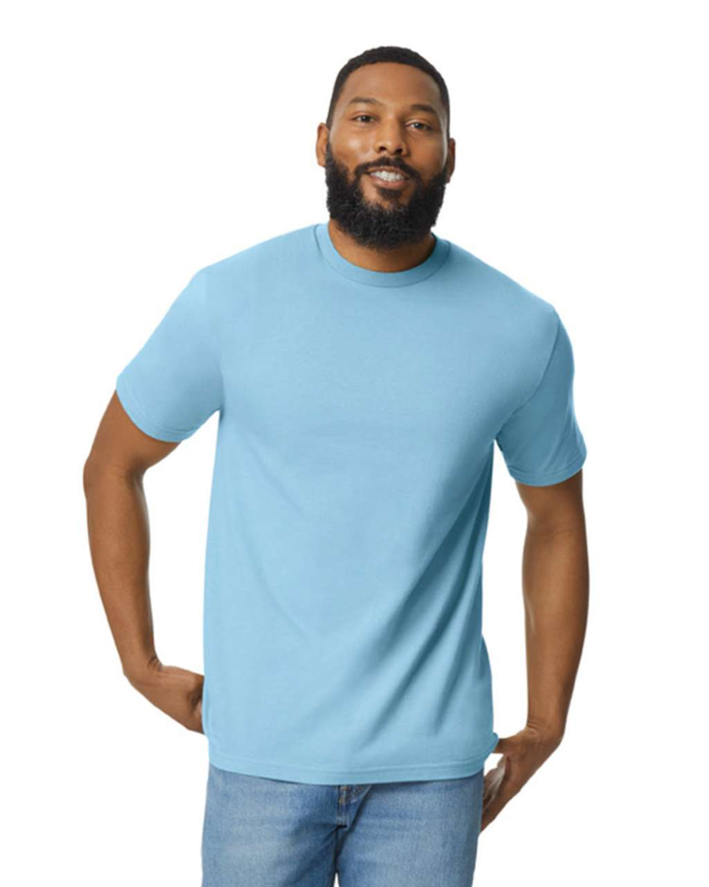 Gildan Softstyle uniszex környakas rövidujjú póló - világoskék